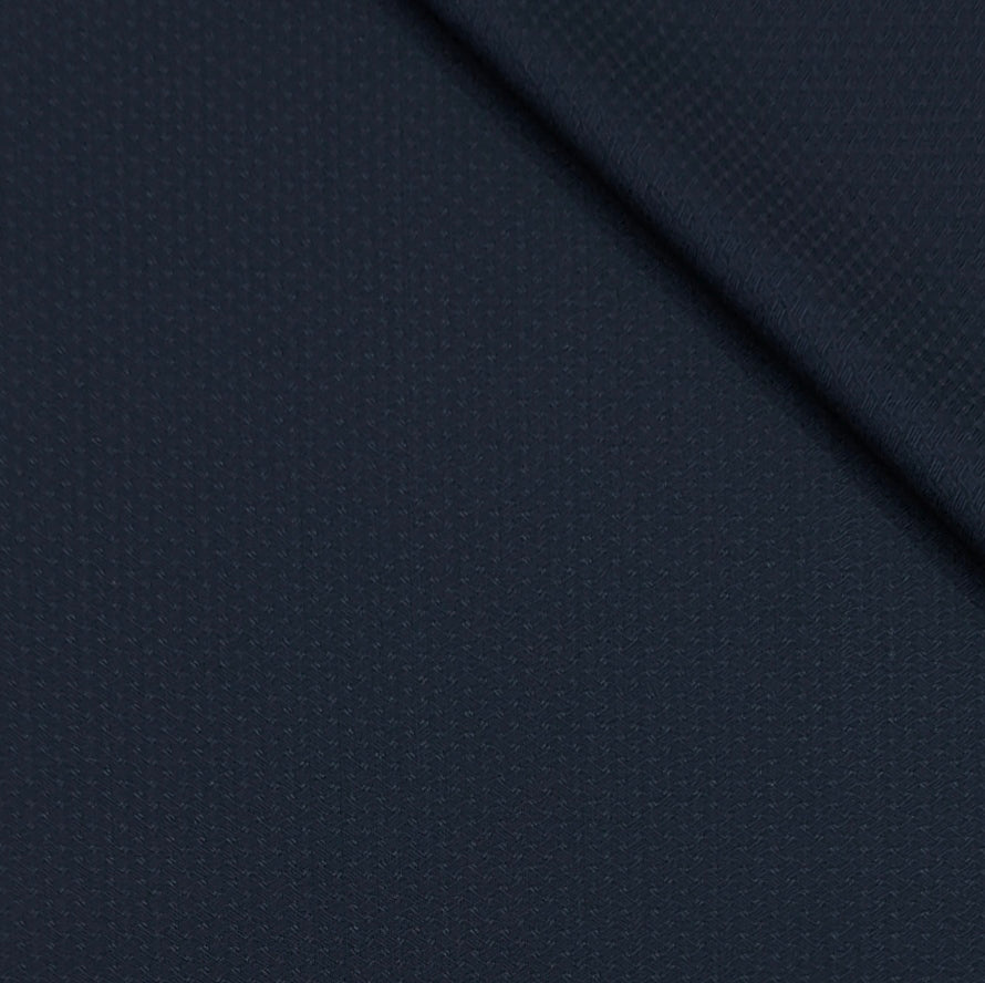 Trouser Fabric Canetti Italy Merino 100s Wool Blend Jacquard Colour Blackish Blue